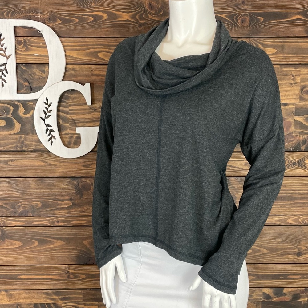 Lou & Grey‎ | Charcoal Cowl Neck Long Sleeve Lightweight Sweater Top